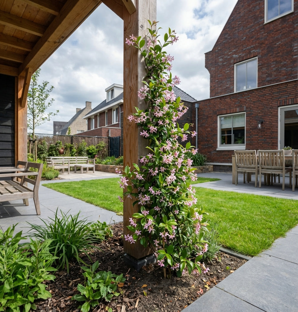 Klimplant Trachelospermum as. Pink Air (toscaanse jasmijn) - Klimplanten