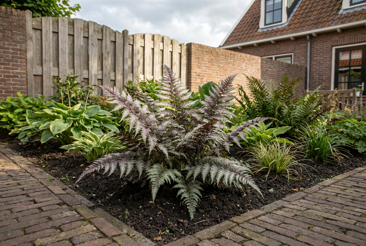 Japanse regenboog (Athyrium niponicum ‘Metallicum’) - Tuinplanten