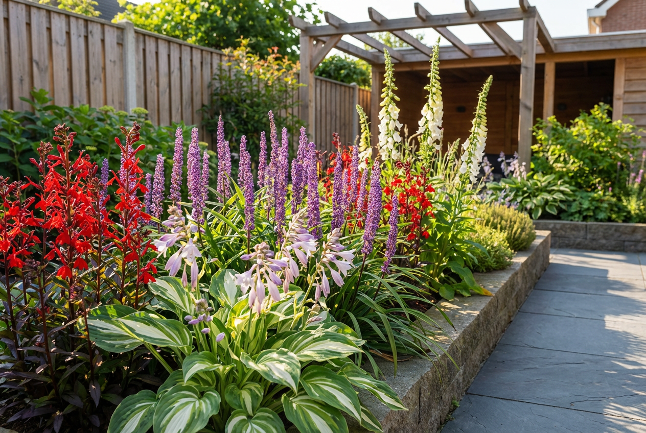 Borderpakket paars, rood & wit (1m2) - Tuinplanten