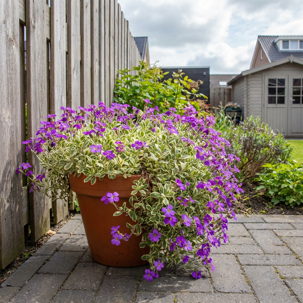 Aubrieta 'Argenteovariegata' (Fleur à franges)