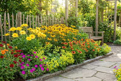 Bordure de lit jaune/orange été (3,5 m²)