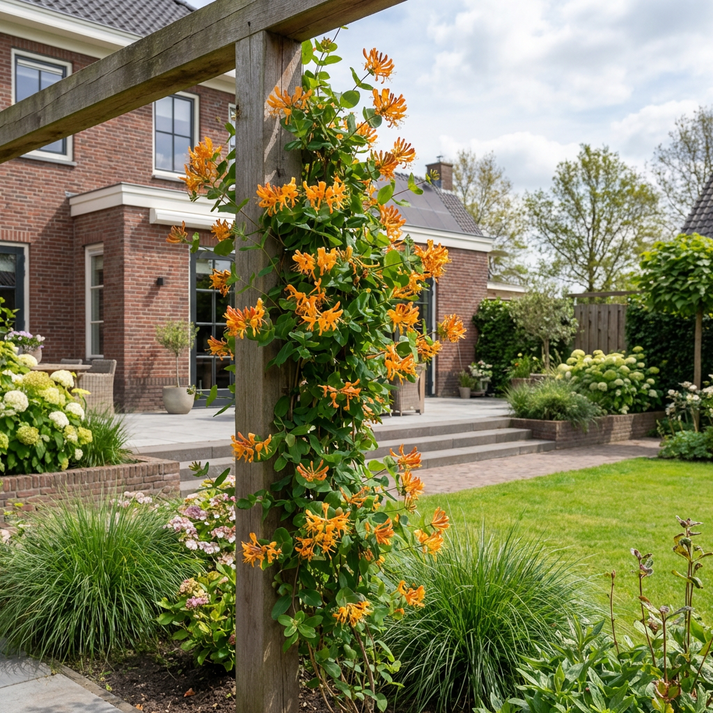 Klimplant Lonicera tellmanniana (kamperfoelie) - Klimplanten