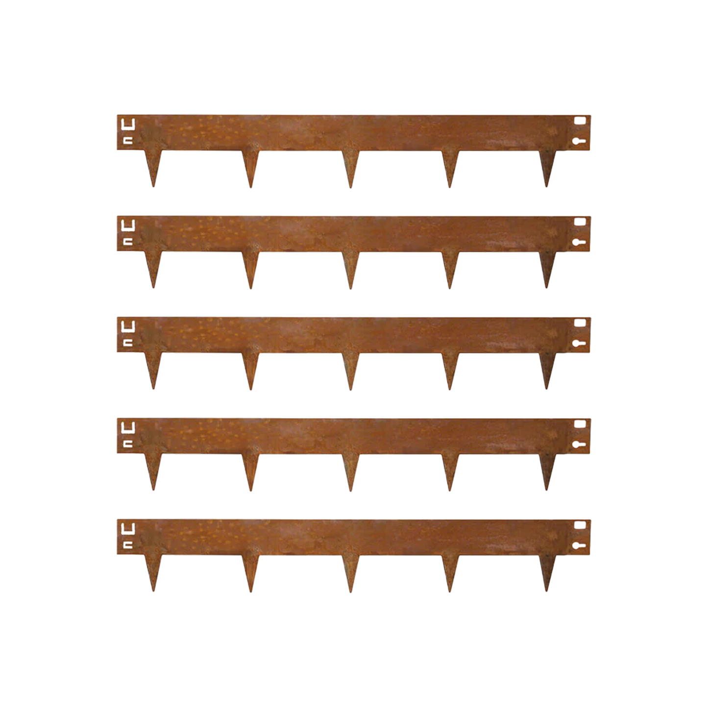 5x Cortenstaal kantopsluiting borderrand - 106x16cm - 