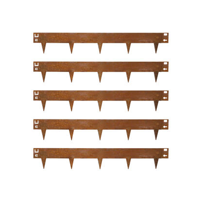 5x Cortenstaal kantopsluiting borderrand - 106x16cm - 