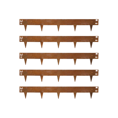 5 bordures en acier Corten - 106 x 16 cm