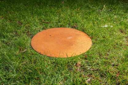 Cortenstaal staptegel rond Ø75cm - borderranden