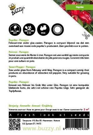 Paprika Snack Patio - rood - Paragon - Zaden