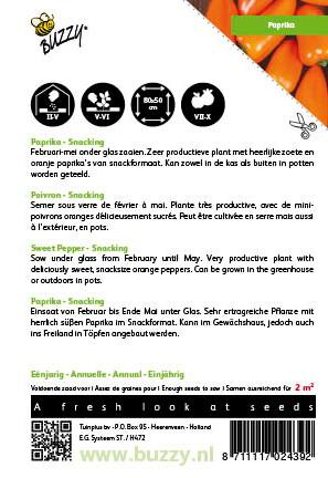 Paprika Snacking mini Oranje Naranja - Zaden