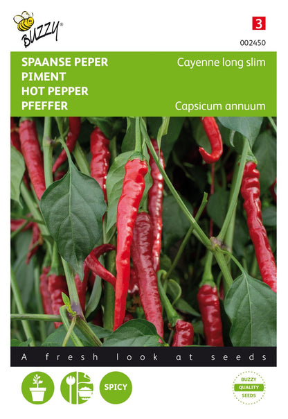 Spaanse Peper Cayenne long slim - Zaden