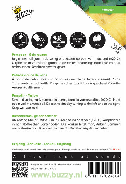 Pompoen Gele Reuzen - Zaden