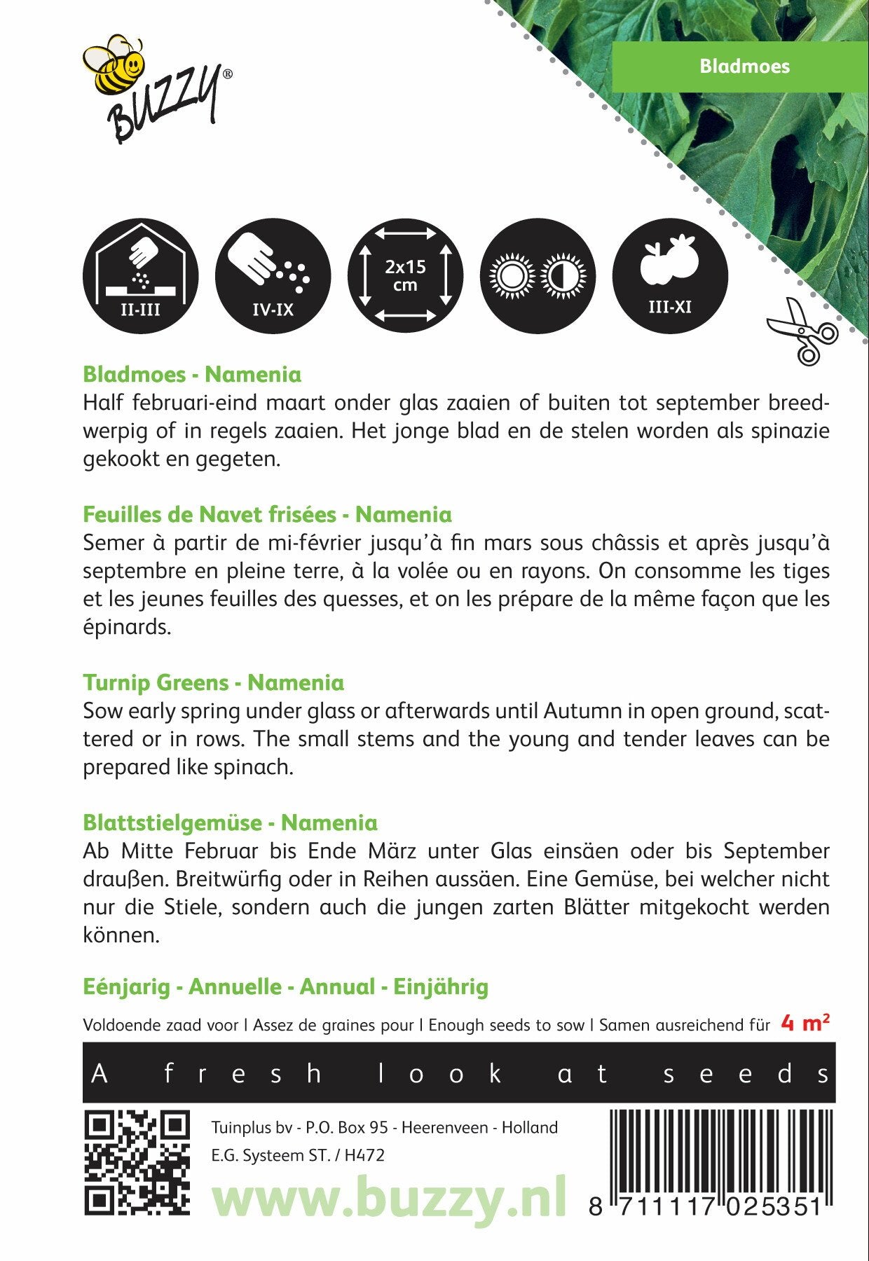 Bladmoes Namenia - Zaden