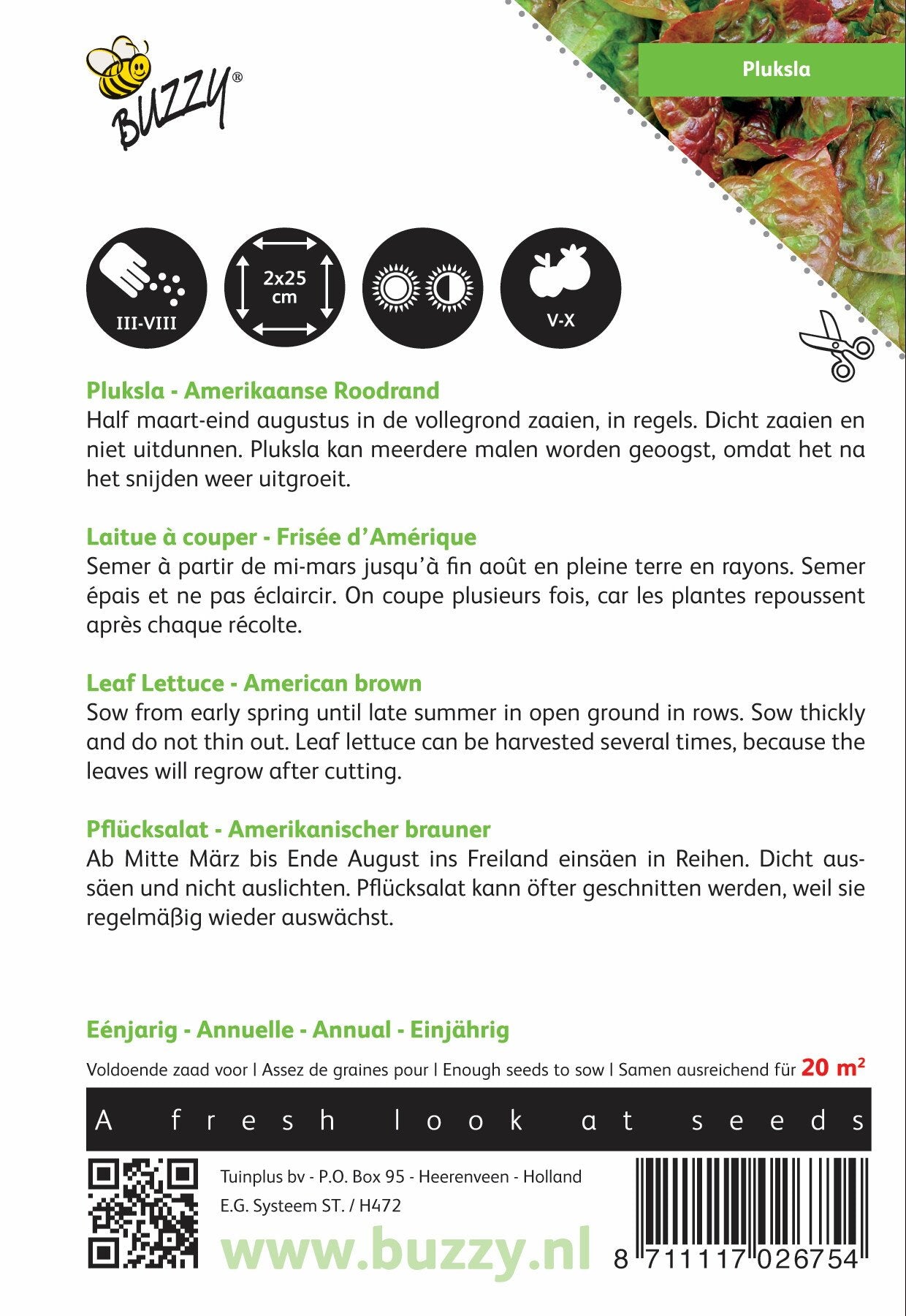 Pluksla Amerikaanse Roodrand - Zaden