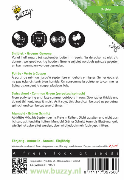 Snijbiet Groene Gewone - Zaden