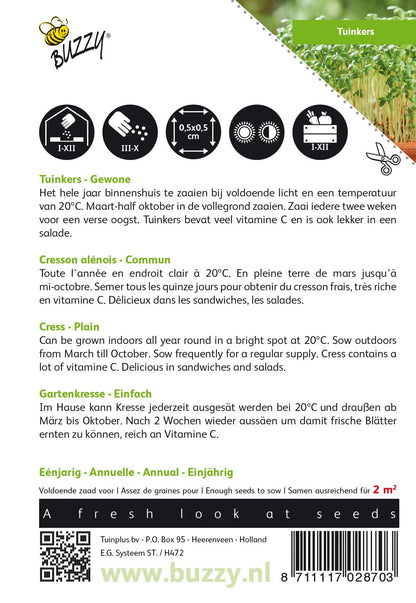 Tuinkers Gewone - Zaden