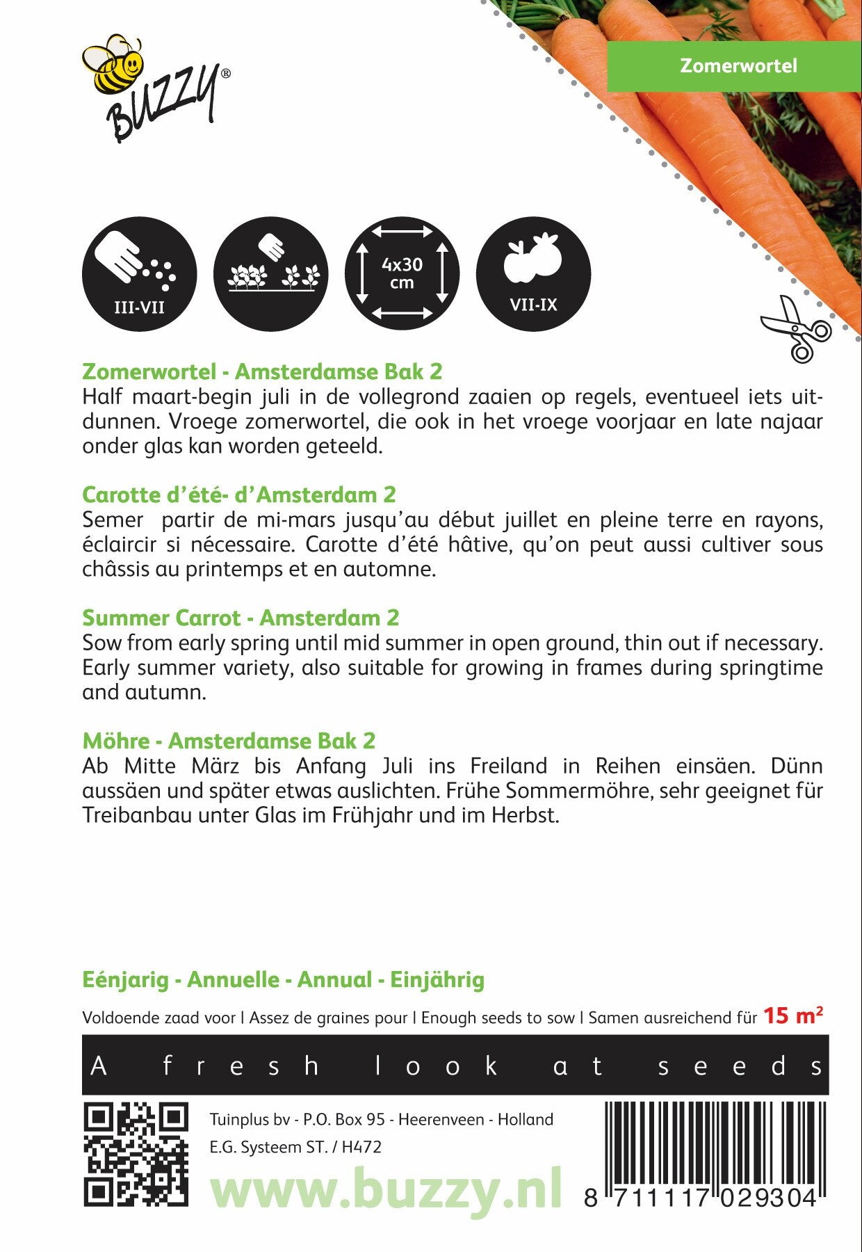 Zomerwortel Amsterdamse Bak 2 - Zaden