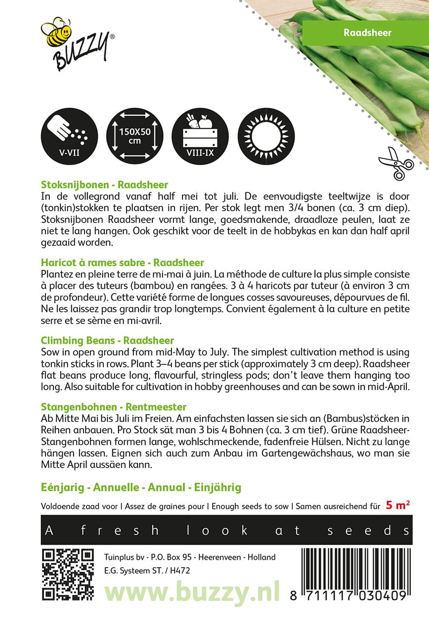Stoksnijbonen Raadsheer, type Veense - Zaden