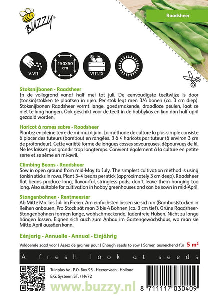 Stoksnijbonen Raadsheer, type Veense - Zaden