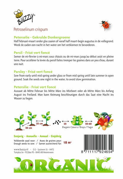 Peterselie Gekrulde Donkergroene (BIO) - Zaden
