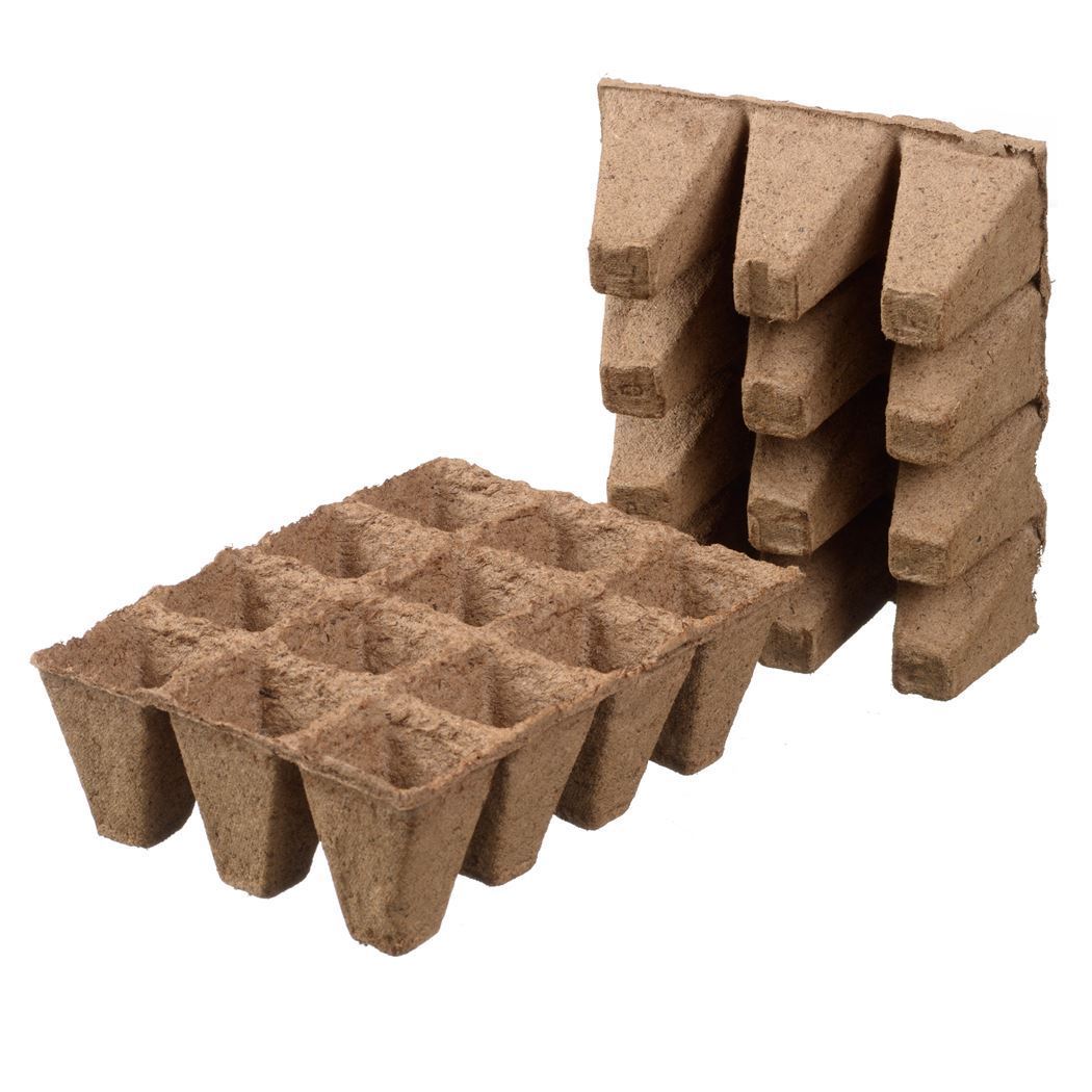 Afbreekbare potjes trays H5x4x4cm - Kweekbenodigdheden