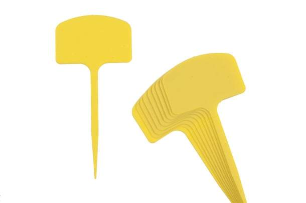 Plaatetiketten kunststof geel H12,5cm set à 10 stuks - Kweekbenodigdheden