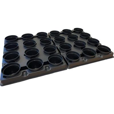 Plateau de culture avec 24 pots - 6 cm noir